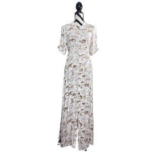NWOT O'Neill Sz S Wailea Printed Short-Sleeve Button Front Maxi Shirt Dress